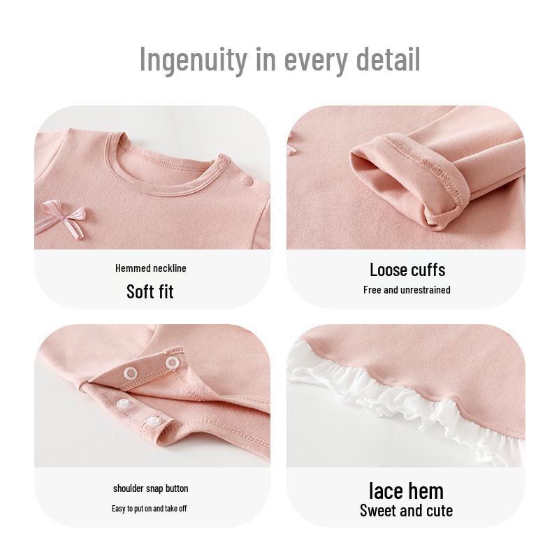 New Baby Girl Lace Base Layer T-Shirt - Spring/Autumn Korean Style Sweet Top
