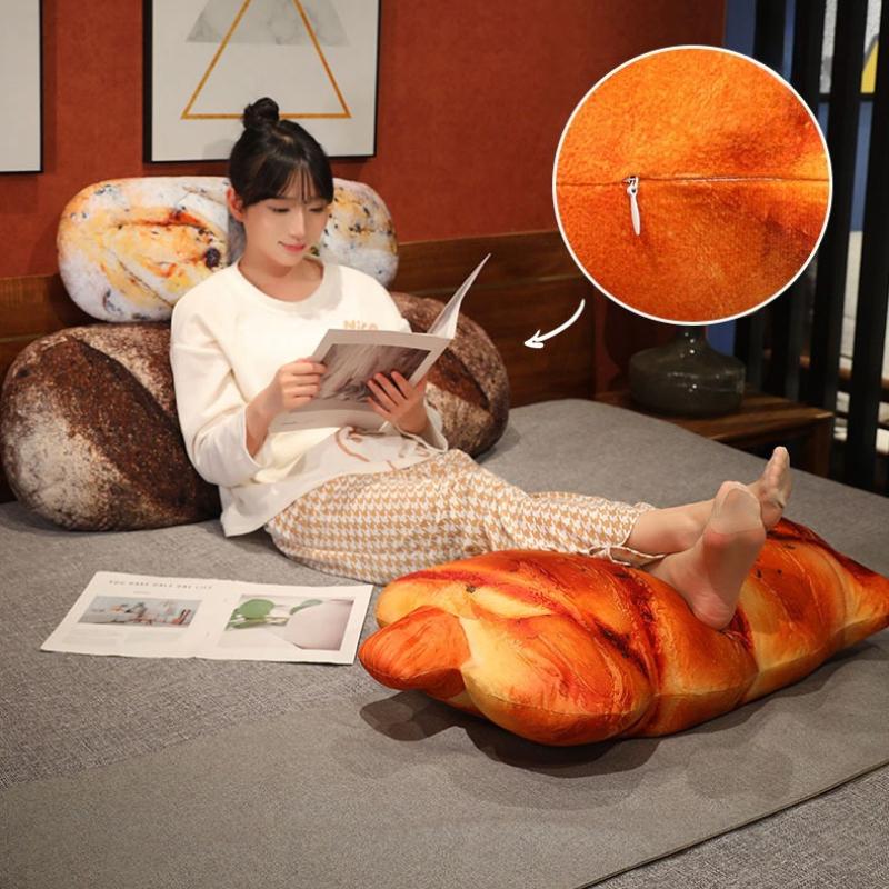 Creative Simulation Bread Pillow Hot Dog Stick Plush Pillows Party Props Decoration Sleep Companion Four Seasons Available Leisure Reading Cushion