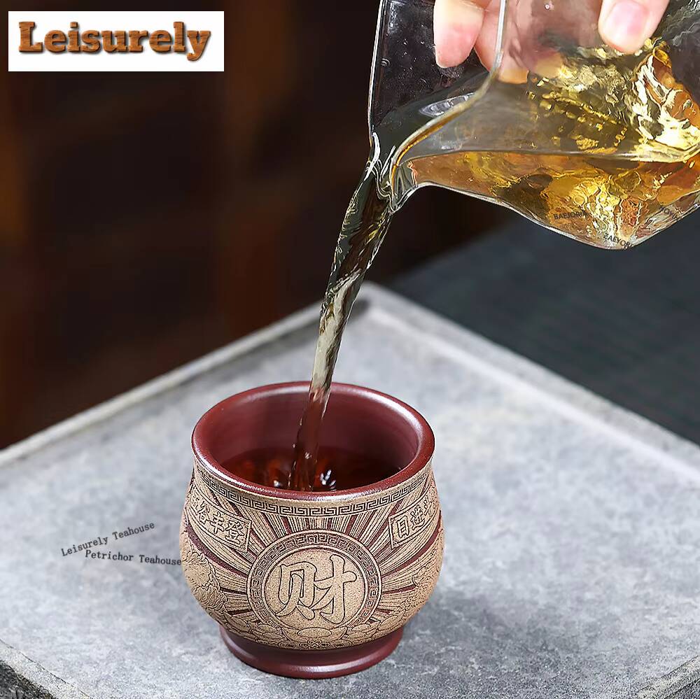 111ml Yixing Purple Sand Teacup Aesthetic Tea Bowl Single Cups Tea-tasting Smelling Cup Chazhan Master Cups Tea Items Collection