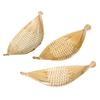 Woven Bamboo Serving Tray Food Storage Basket,Snack Cookie Plate,Woven Bread Basket Fruit Basket for Fruits Snacks