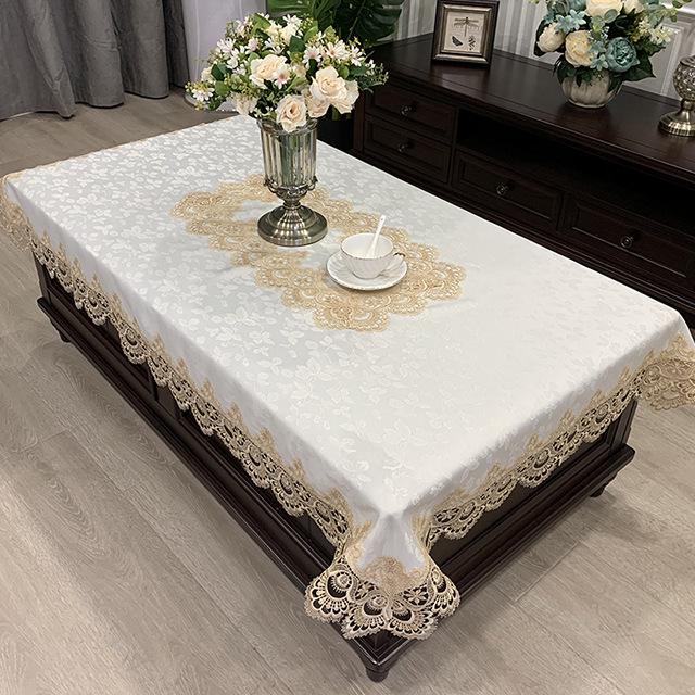 European Style Lace Tablecloth Set - Modern Minimalist Cover for Coffee Table, TV Cabinet, Dining Table