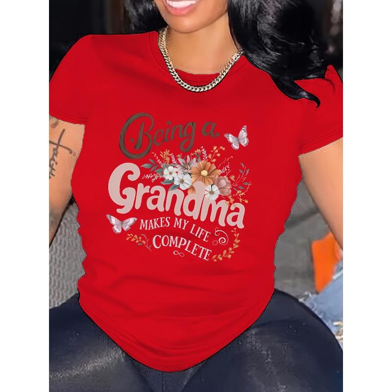 Großgröße, lässiger Crewneck Pullover T-Shirt in Übergröße mit dem Aufdruck „Bald Oma“ und anderen Buchstabendruck-Elementen