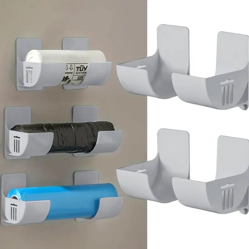 Bohrfreies 4er-Pack Lagerregal Küche Frischhaltefolie Müllbeutel Schranklagerregal Kühlschrank Seitenlager-Organizer