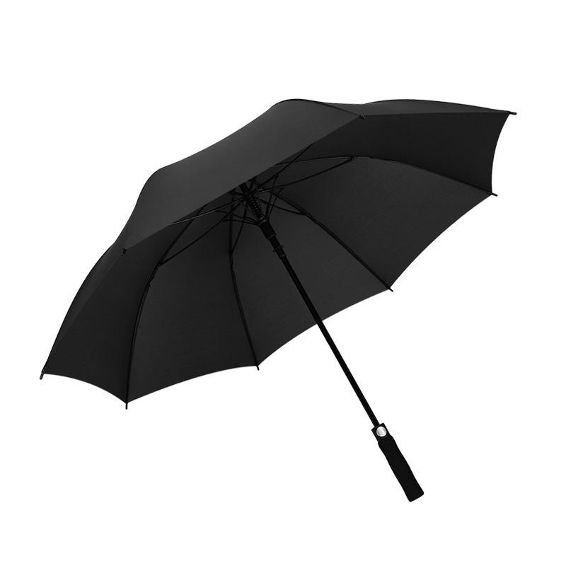 Large premium gift golf automatic umbrella high-end long handle straight rod bold solid color umbrella