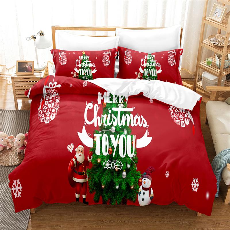 Santa Claus Bedding Set Duvet Cover Set Fashion Quilt Cover Boys Girls Bed Set Christmas Decorations Bedroom el Bedding Set