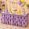 Pastoral Floral Fruit Print Table Skirt Dustproof Party Decoration for Birthday Home Cabinet Cover 140cm 180cm 210cm 275cm
