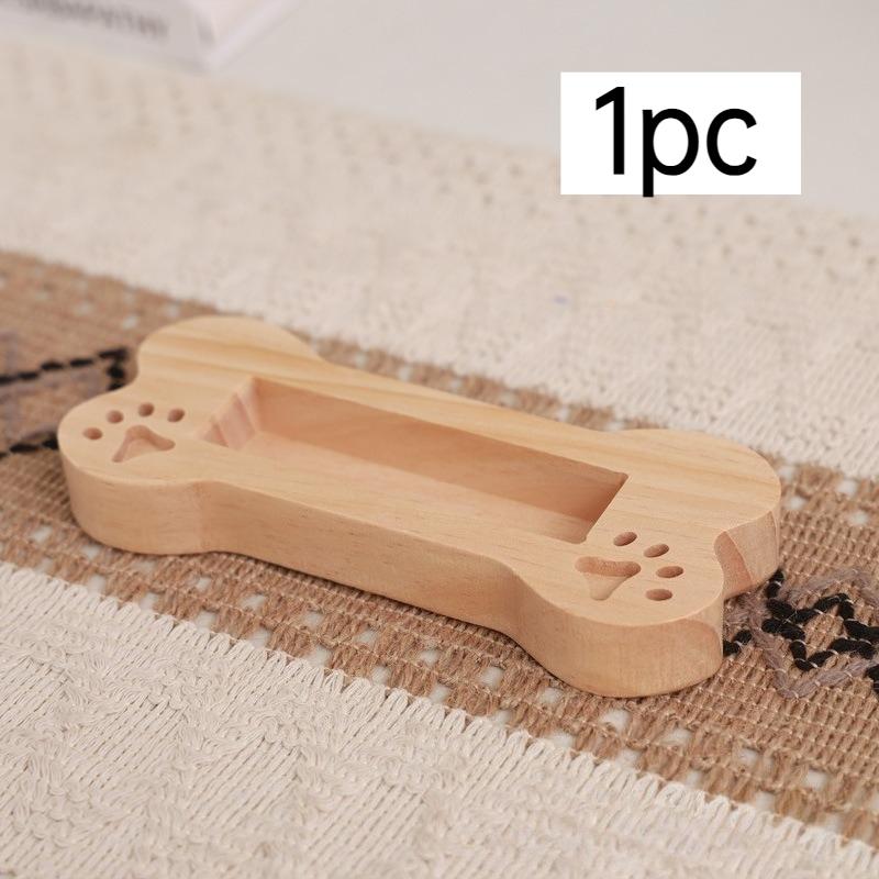 1/3pcs Solid Wood Desktop Card Display Bone Shape Business Card Organizer Holder Business Card Box Office Storage Supplies