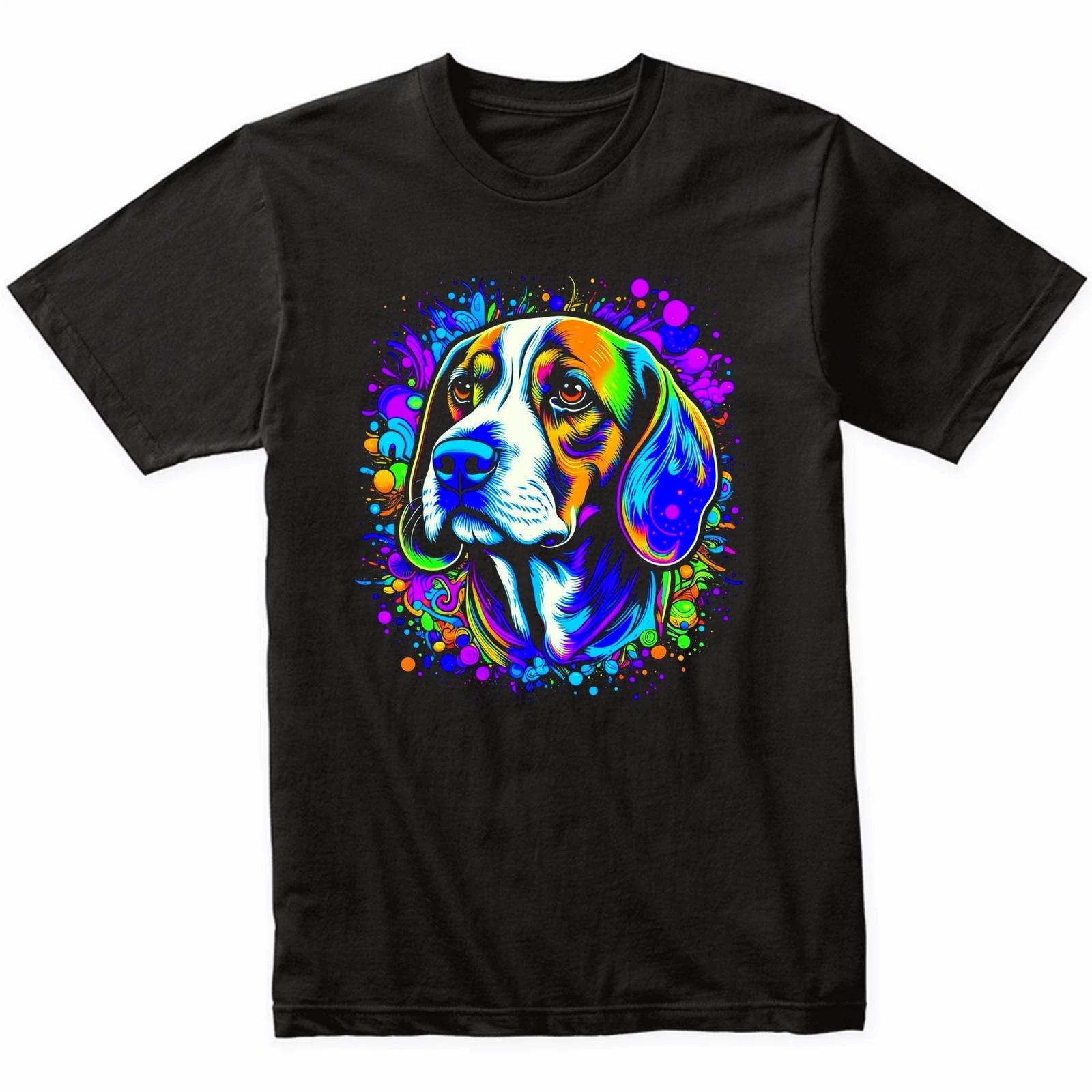 Beagle Psychedelic Dog Art T-Shirt - Beagle Owner Gift - Beagle Shirt 2XL