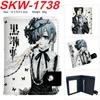 Black Butler Anime Vertical Snap Wallet Bi-Fold Card Holder Unisex Small Coin Purse