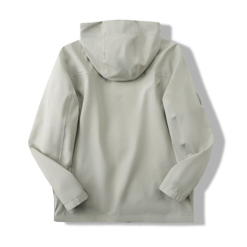 Trade Outdoor Fully Rubberized Windproof and Waterproof Mountaineering Jacket, Spring and Autumn Men's Sports Casual Hooded Jacket, Windbreaker