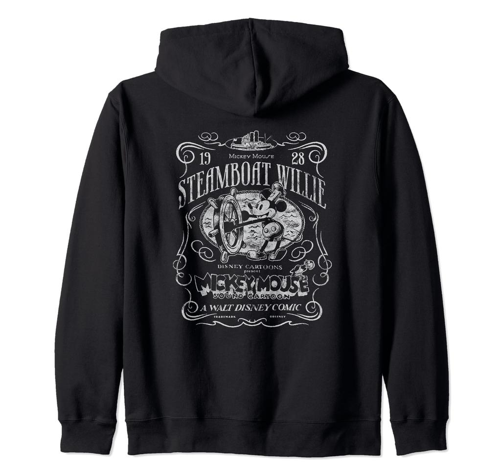 Disney 100 Mickey Mouse Steamboat Willie Poster Homage D100 Zip Hoodie