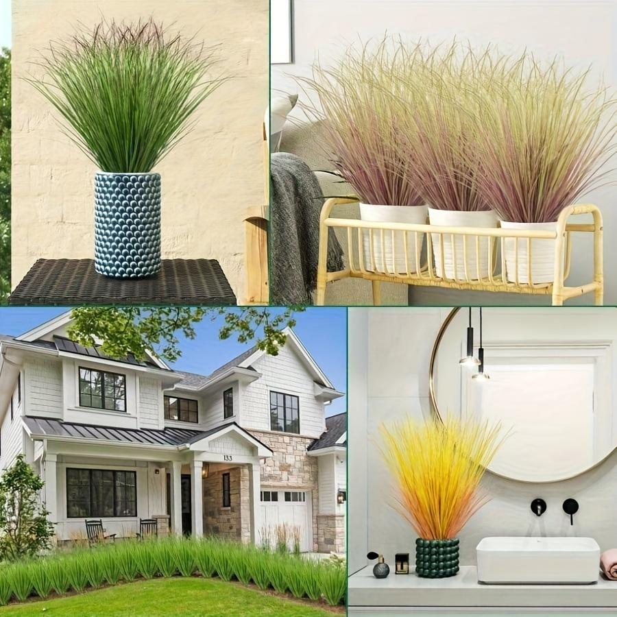 24 Stück Künstliches Grün - Künstliche Sträucher, Weizengras und hohe Gräser zur Innen-/Außendekoration - Kein Behälter enthalten, Künstliche Grünpflanzendeko