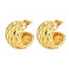 Direct supply geometric stainless steel earrings, women's trend high-end retro earrings, versatile plated 18K earrings
