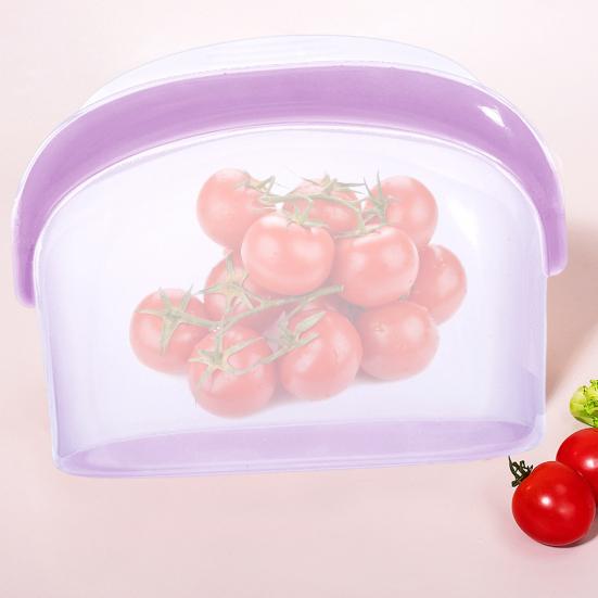 1000/1500ml Silicone Fresh-keeping Bag with Pinch Lock Closure Food-Safe Silicone Dishwasher Microwave