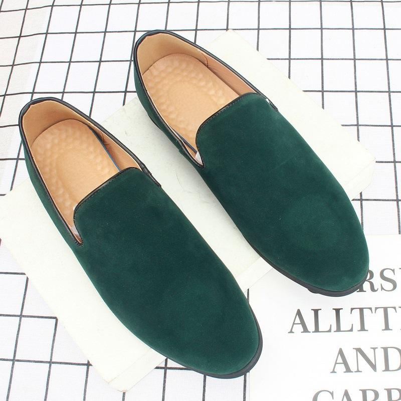Men's new trend one-pedal youth British height-increasing trendy shoes soft-soled Doudou shoes casual leathershoes