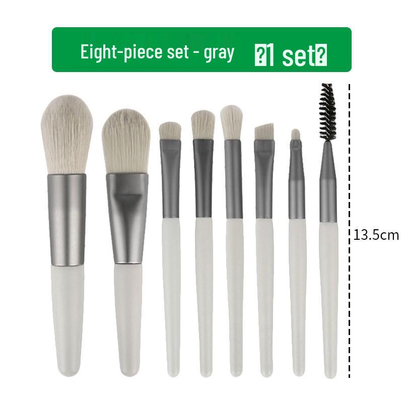 Set Mini Pensule Machiaj Morandi 8 Piese cu Peri Moi și Mânere din Plastic