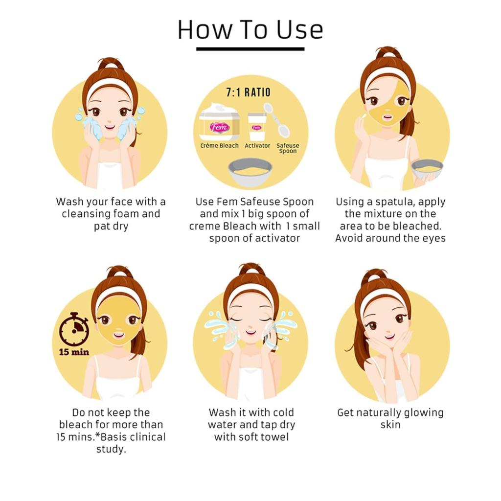 FEM Turmeric Herbal Bleach 24g | Gentle Skin Brightening Cream With Turmeric & Milk | Reduces Dark Spots & Evens Skin Tone