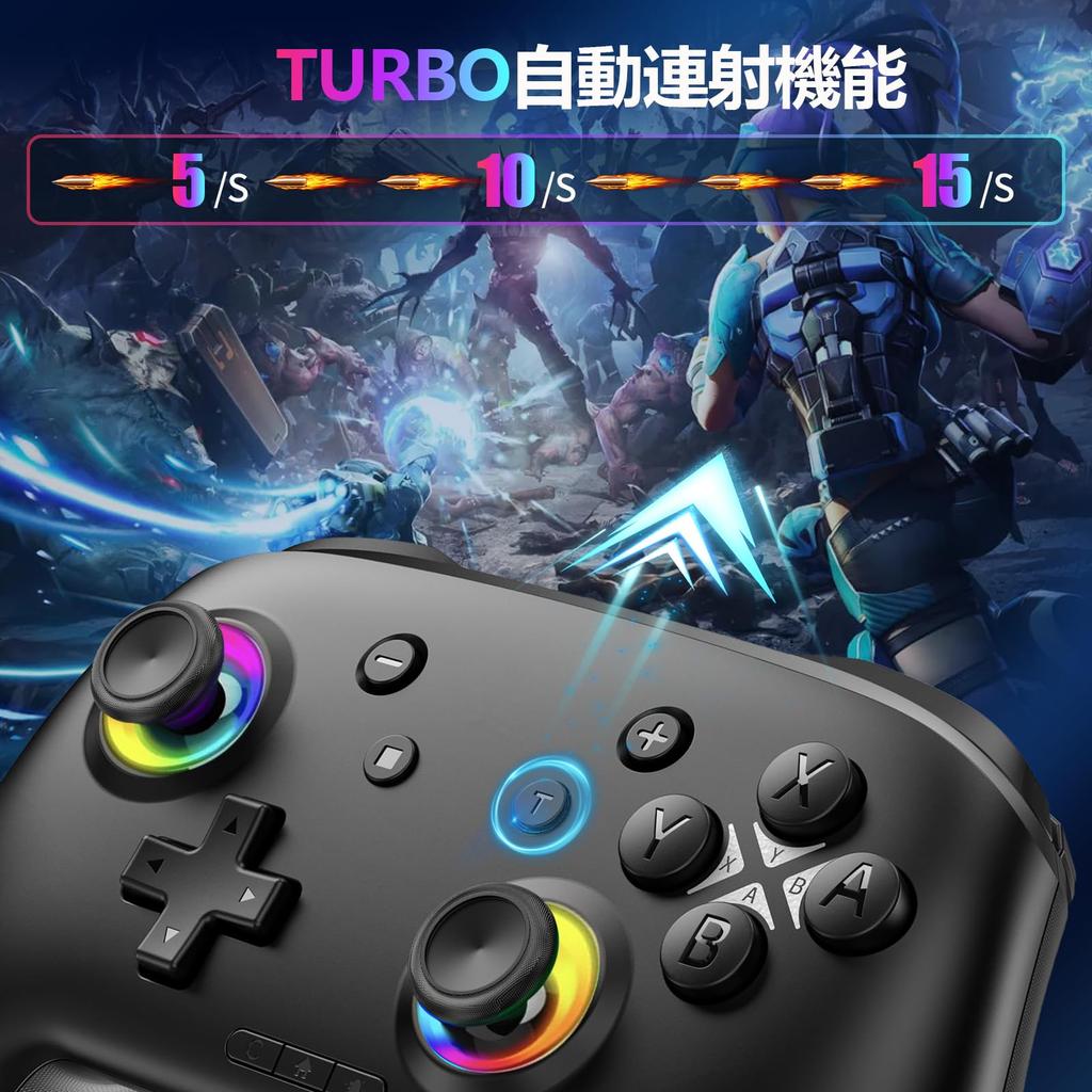 for Switch 2 Controller with and C Compatible with Switch Hall Effect Bluetooth Wireless Pro Controller with Back Turbo Macro Gyro HD 1000mAh High