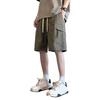 Men's Knee Length Shorts Loose Fit Cargo Shorts with Drawstring Waist
