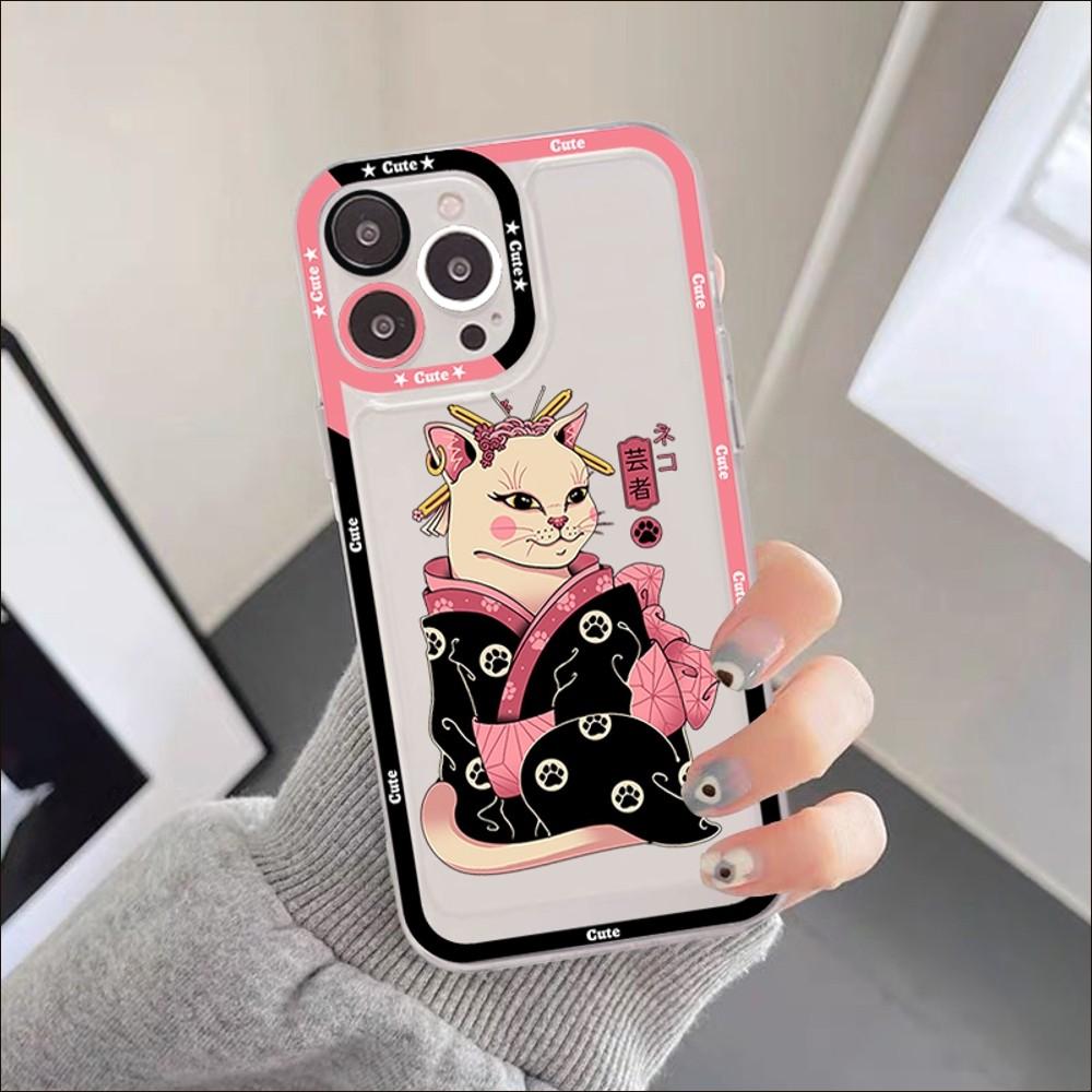 JAMULAR Neko Ramen Japan Cat Anime Phone Case For IPhone 11 12 13 Mini Pro XS MAX 8 7 6 6S Plus X 5S SE 2020 XR Clear Case