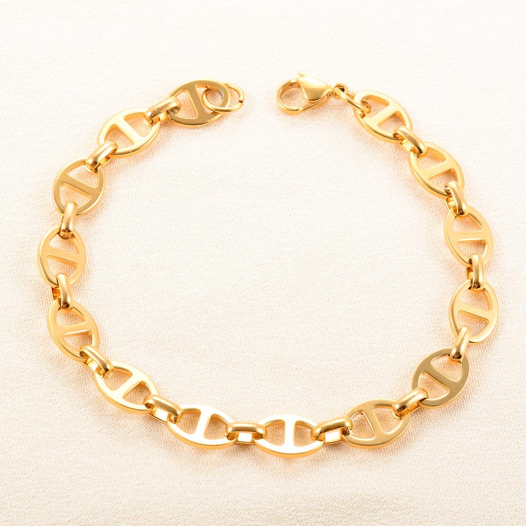 Cute Shape Stainless Steel Bracelet Link Hand Chain for Women Mens Hiphop Rock Punk Boy Wristband Anklet Bangle Metal Jewelry