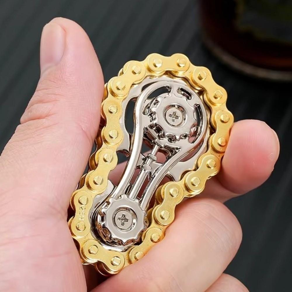 Spinning Top Flywheel Fidget Spinner Creative Wheel Gear Chain Gyroscope Adult Kid
