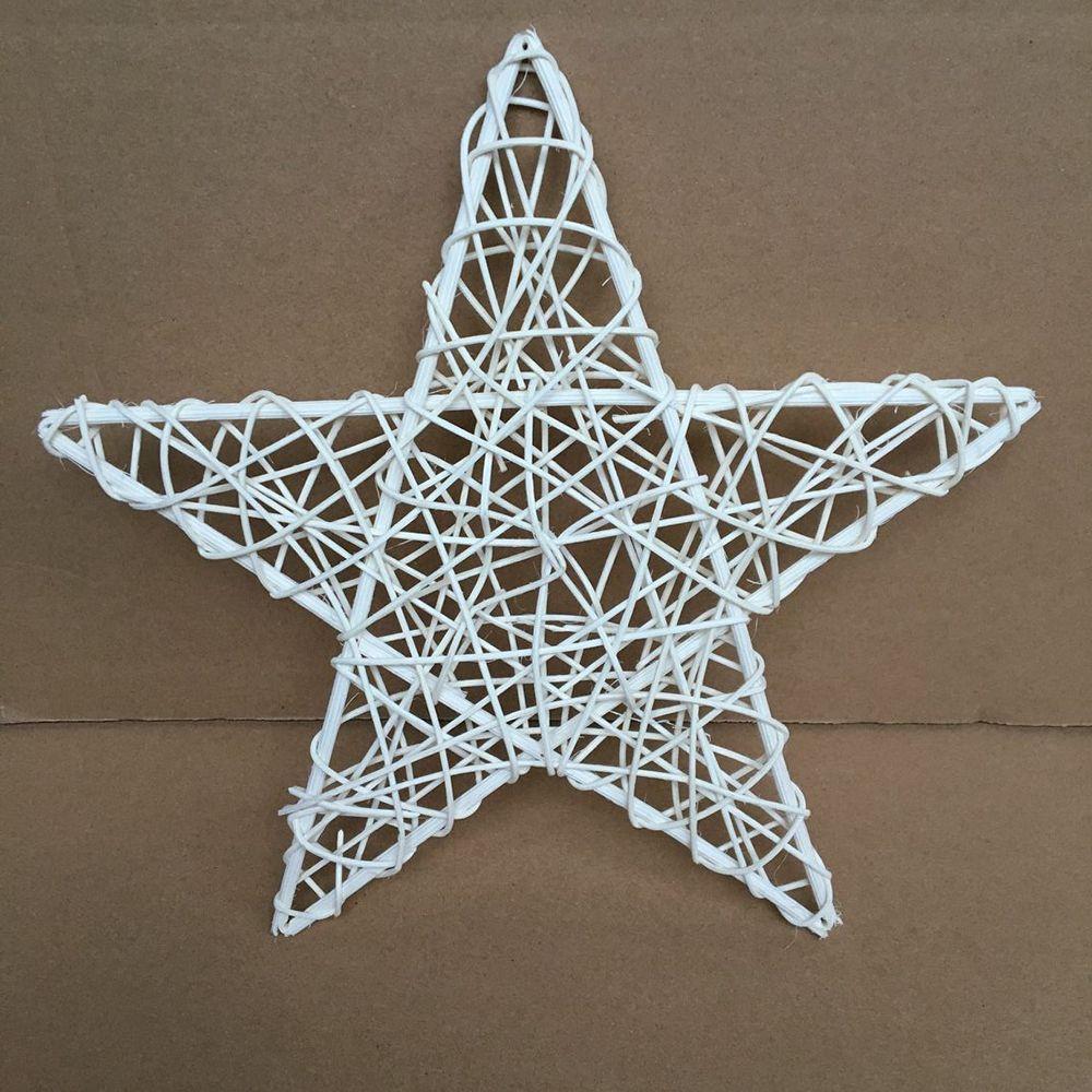 Indonesian Vine Woven Wreaths White Rattan Woven Star Christmas Decoration DIY Handicraft Home Ornaments Wedding Party Supplies
