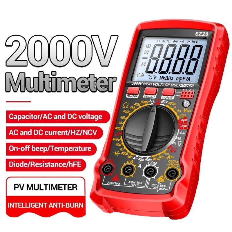 High Accuracy Digital Multimeter 2000V Automotive Tool For Automotive Repair With Backlit Screen And Accurate Readings
