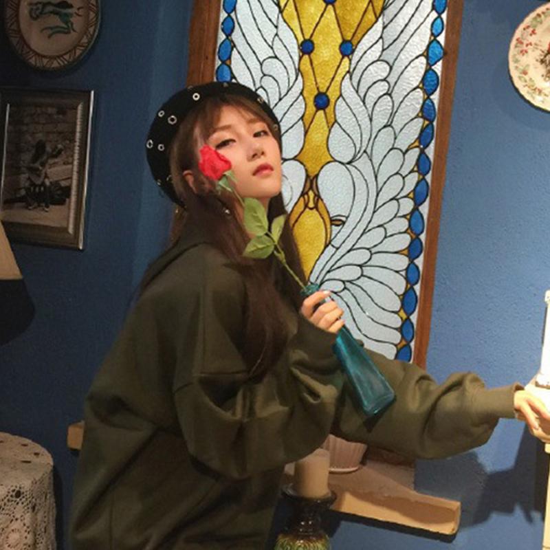 Trendy Iron Rings Beret Punk Style Painter Hat Beanie Hat Octagonal Hat for Morning Workout Chilly Outdoor Activities