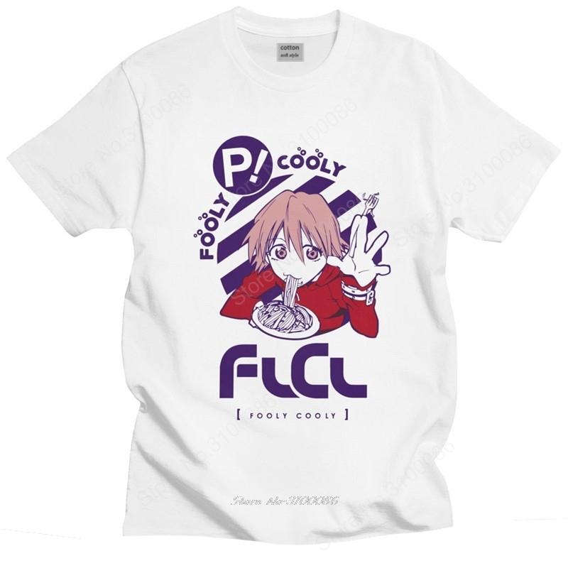 Fashion Unisex T Shirts FLCL Haruko Haruhana Short Sleeve Soft Cotton Tshirt Oneck Print Fooly Cooly Unisexga Anime Tee Tops Merch S