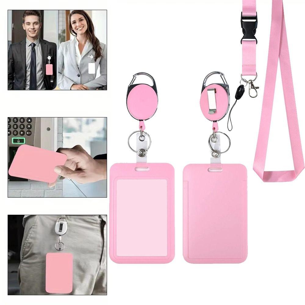 Neck Hanging Retractable ID Badge Holder with Breakaway Lanyard Access Control Set  Office Use