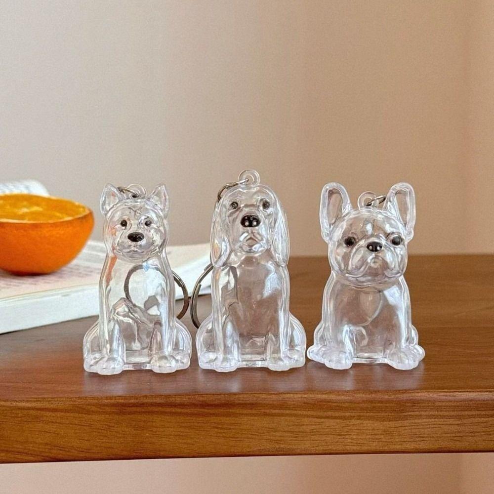 Transparenter Hundehaar-Aufbewahrungsanhänger Fellaufbewahrungskapsel DIY-Zubehör Hundeform-Schlüsselanhänger Handgemachtes Design