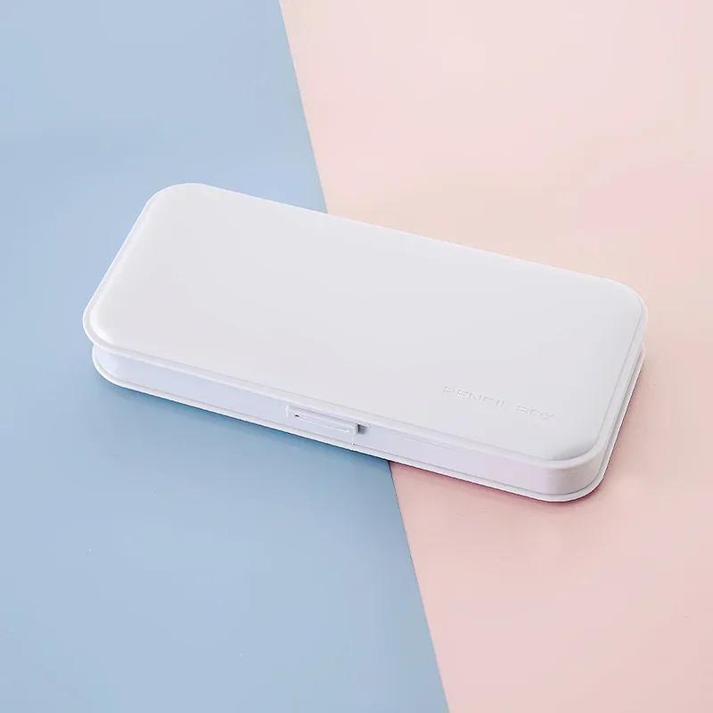 Simple Pencil Case Portable Solid Pencil Box Primary and Secondary School Students Stationery Creative Candy Color Storage Box