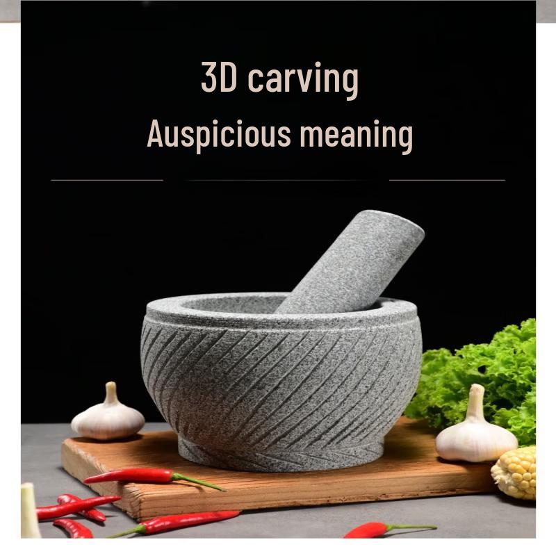 LISM Natural Stone Mortar and Pestle