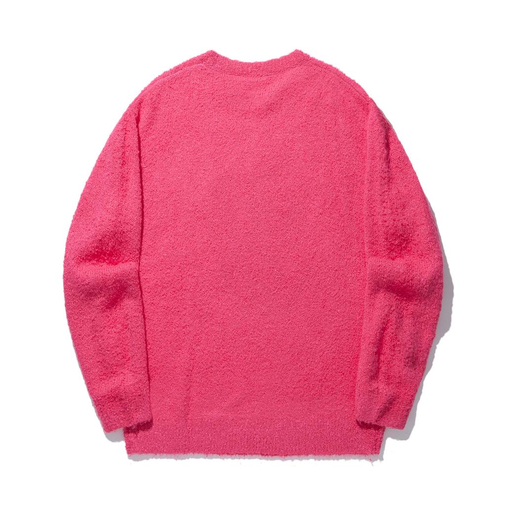 Li Ning Daily Prosperity Series Loose Fit Pullover Printed Round Neck Long Sleeve Knit Sweater Men Sweater Tree-Plum-Red AMBU061-4