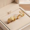 2Pcs/Set Stainless Steel Spiral Spliced Circle Rings for Women Men Irregular Hollow Opening Rings Banquet Jewelry Accessories