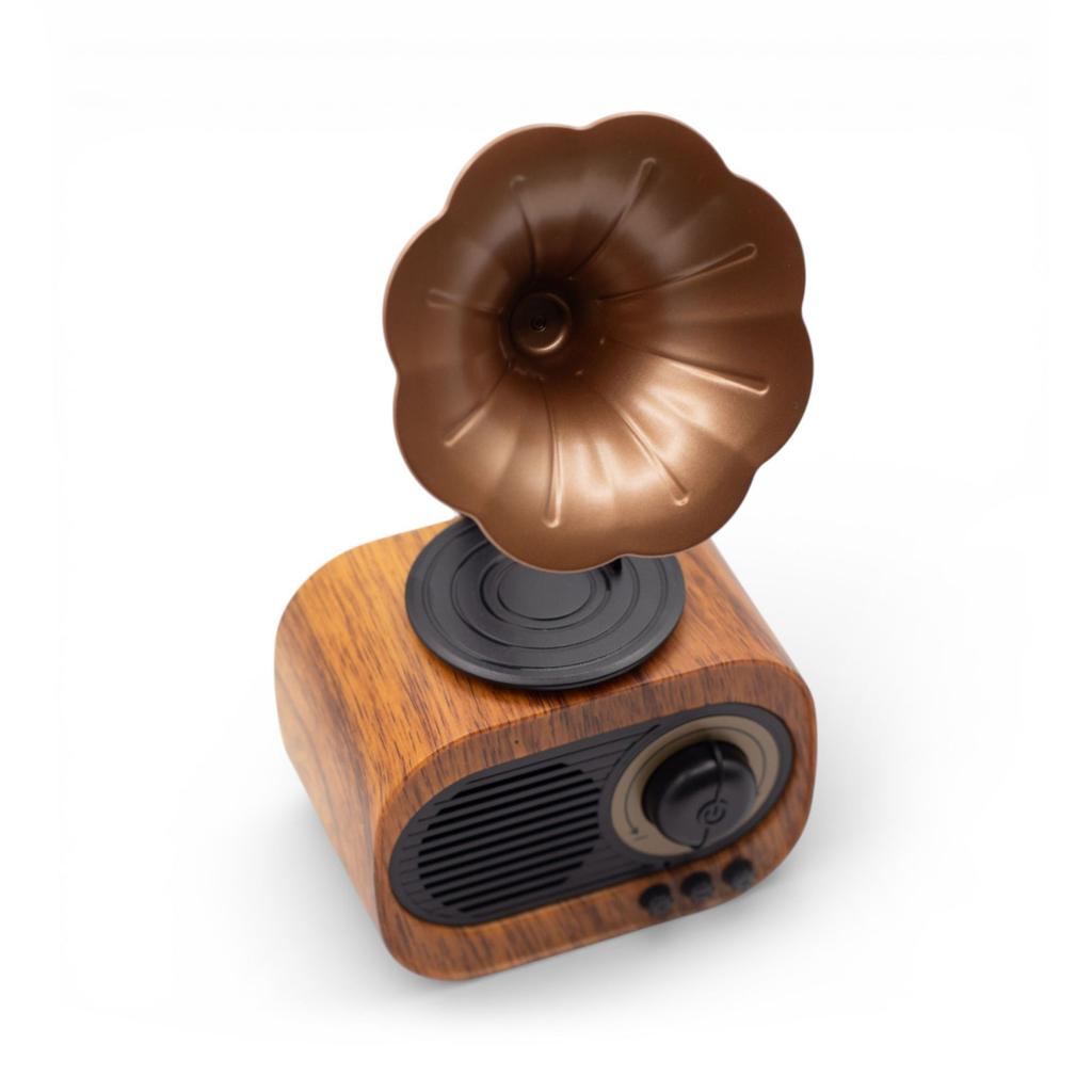 Retro Mini Gramophone Speaker – Bluetooth & FM Radio – 5 Watt X 1
