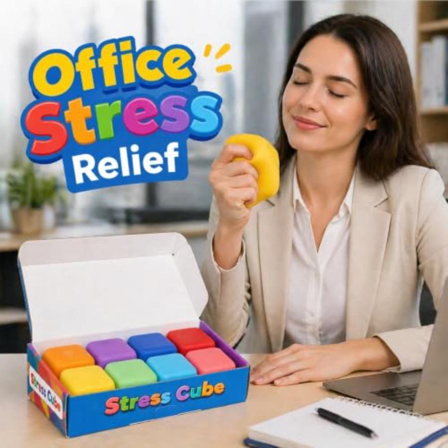 Squishy Fidget Toys For,8Pcs Dough Stress Cube For Stress Relief, Pull Stretch Sensory Squeeze Toys, Classroom Prize Box Toys,