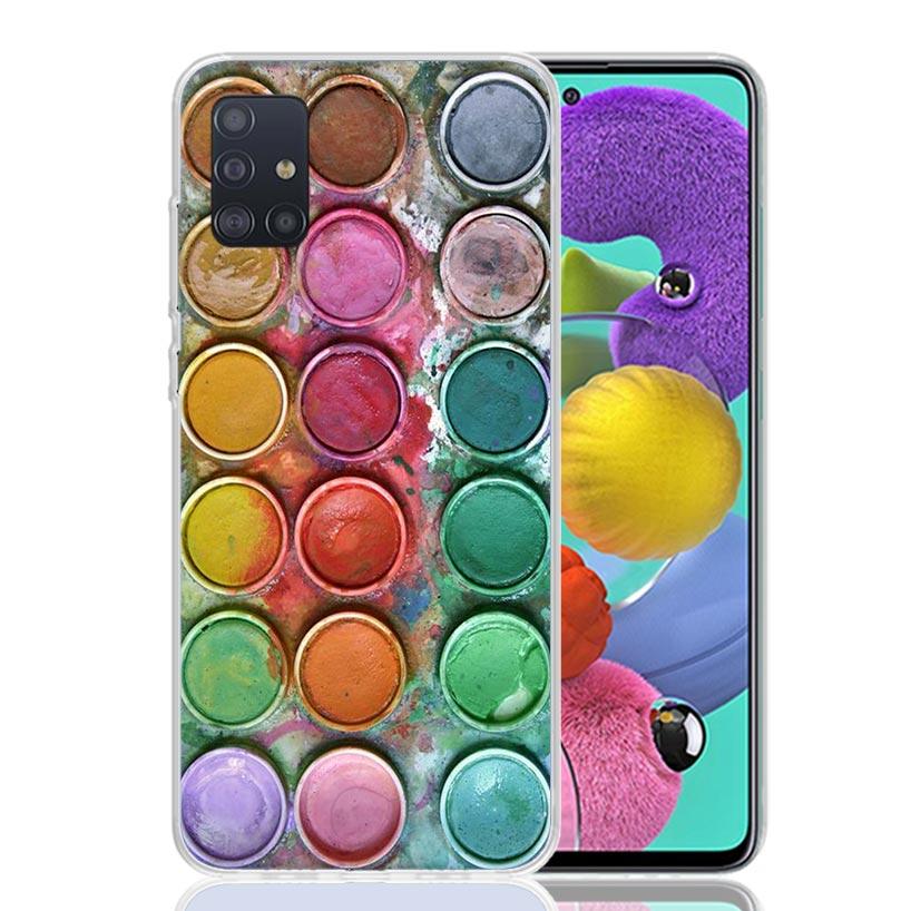 Waterverf Set Verfpalet Schilderdoos Telefoonhoesje Voor Samsung Galaxy A52 A32 A22 A12 A02S A50S A30S A51 A31 AA71 Note 20 Ult