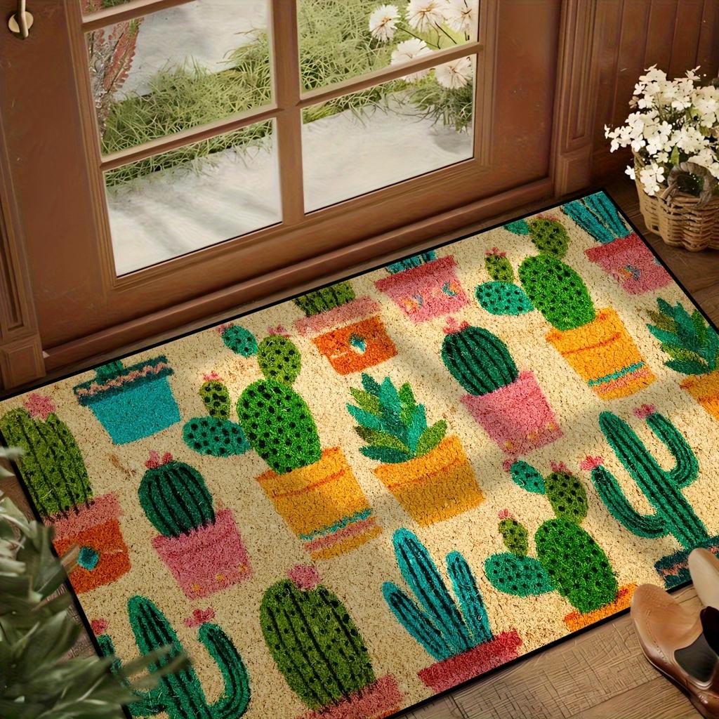Colorful Cactus Carpet Colorful Floor Mat Washable Doormat Welcome Mat Rug For Bedroom Carpet For Live Room Home Dec