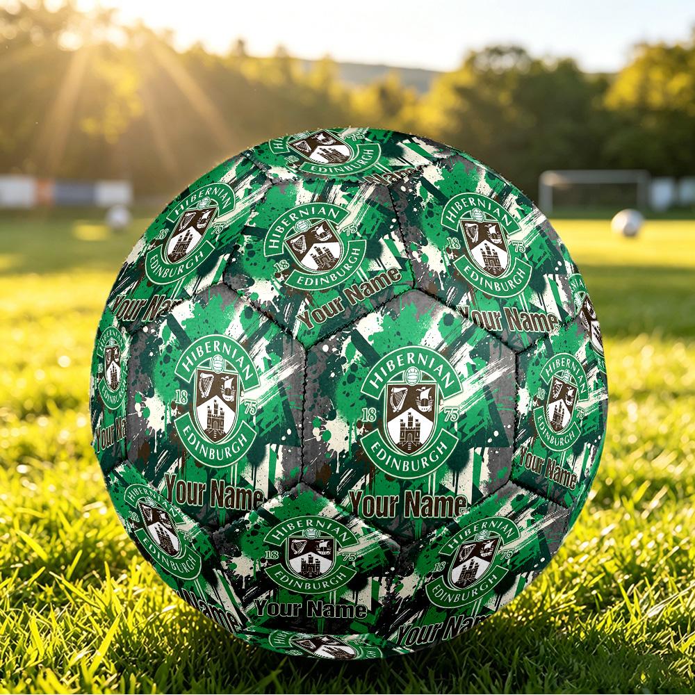 Personalized Size 5 Football Hibernian FC Pattern Outdoor Game Sports Ball Gift