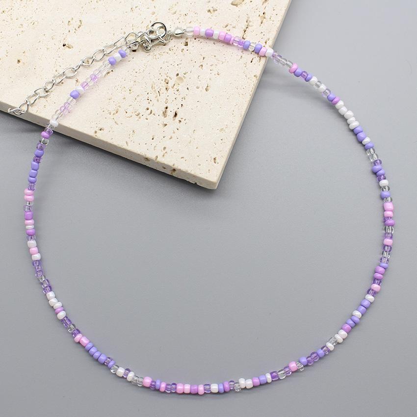 Simple Seed Beads Choker  Women Korean Fashion Charm Colorful Handmade Boho Collar Chain Neck Necklace Femme Jewelry  Gift