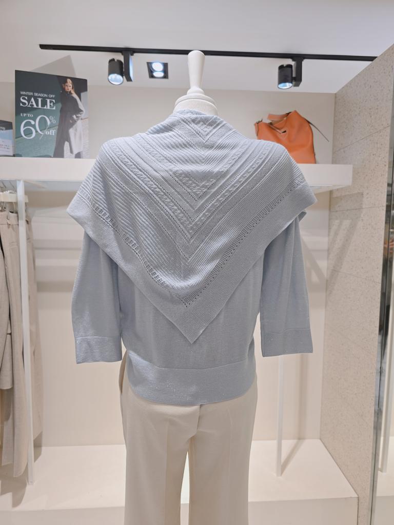 The Aritz Layered Muffler Shawl + Soft Half-Neck Knit Set 961 R3M1PO 961