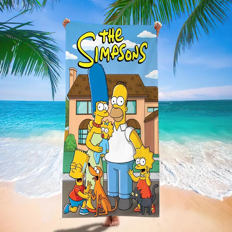 Popular Anime Cartoon Simpson Beach Towel Microfiber Quick-Drying Towel Strong Absorbent Bath Towel