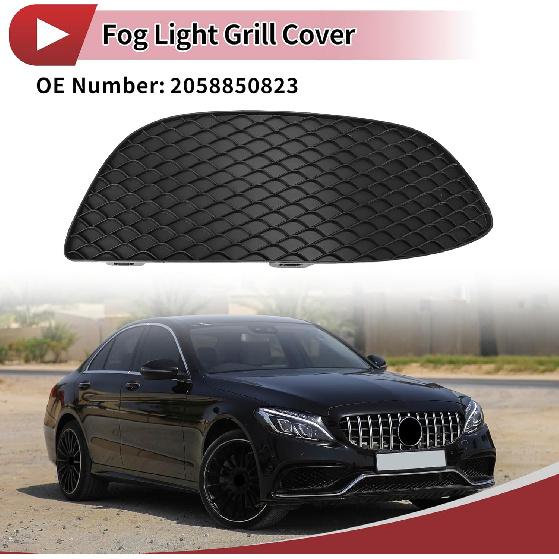 1 Pc Fog Light Grill for Mercedes-Benz C300 2015-2016 Front Right Front Lower Bumper Fog Light Cover Inserts No.2058850823 Black ABS