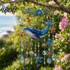 3D Crystal Bead Mobile Ocean Animal Acrylic Window Hanging, Stained Glass Style Sea Turtle Whale Dolphin Suncatcher Lightweight Hanging Decoration