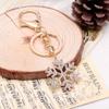 New Arrival Gold-color for Woman Ladies Crystal Snowflake Keychain Jewelry Key Ring Pendant