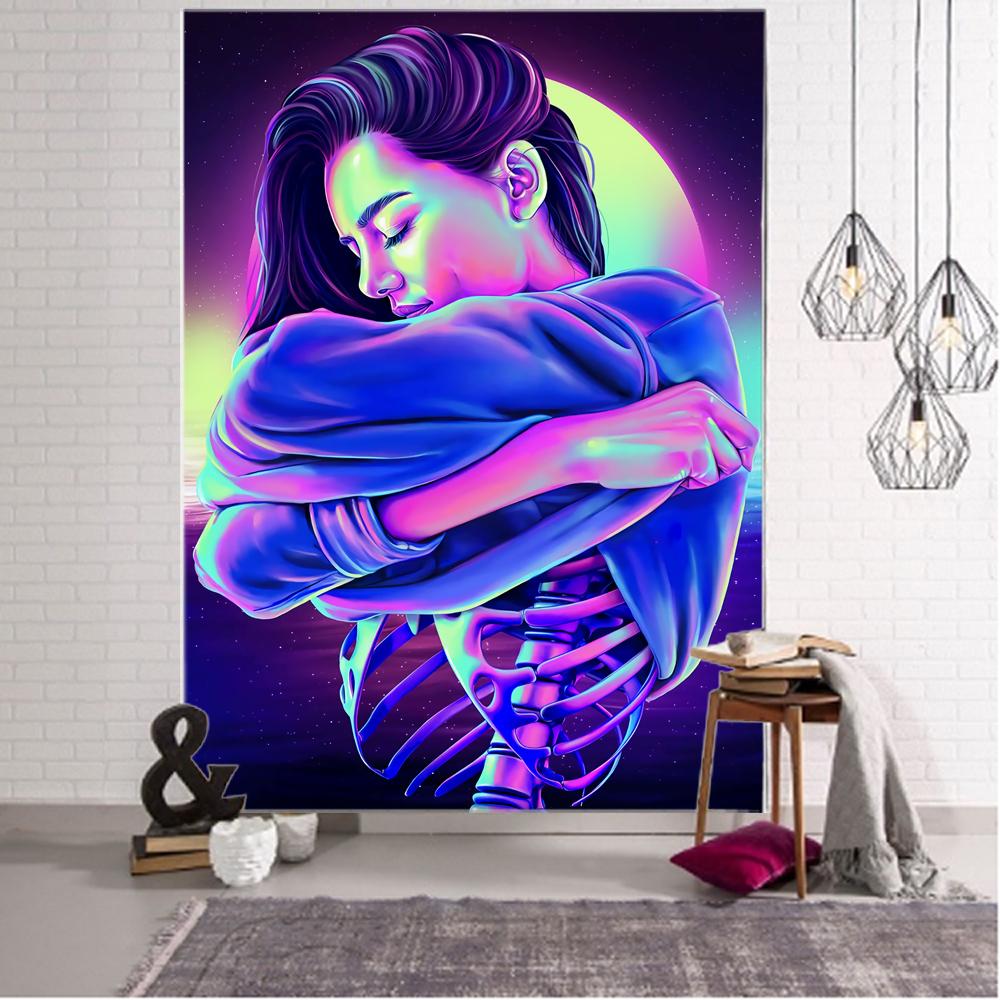Japanese anime girl background decoration tapestry kawaii boho hippie wall decoration tapestry cartoon home background decoratio