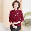 Women's Qipao Collar Embroidered Plush Sweater