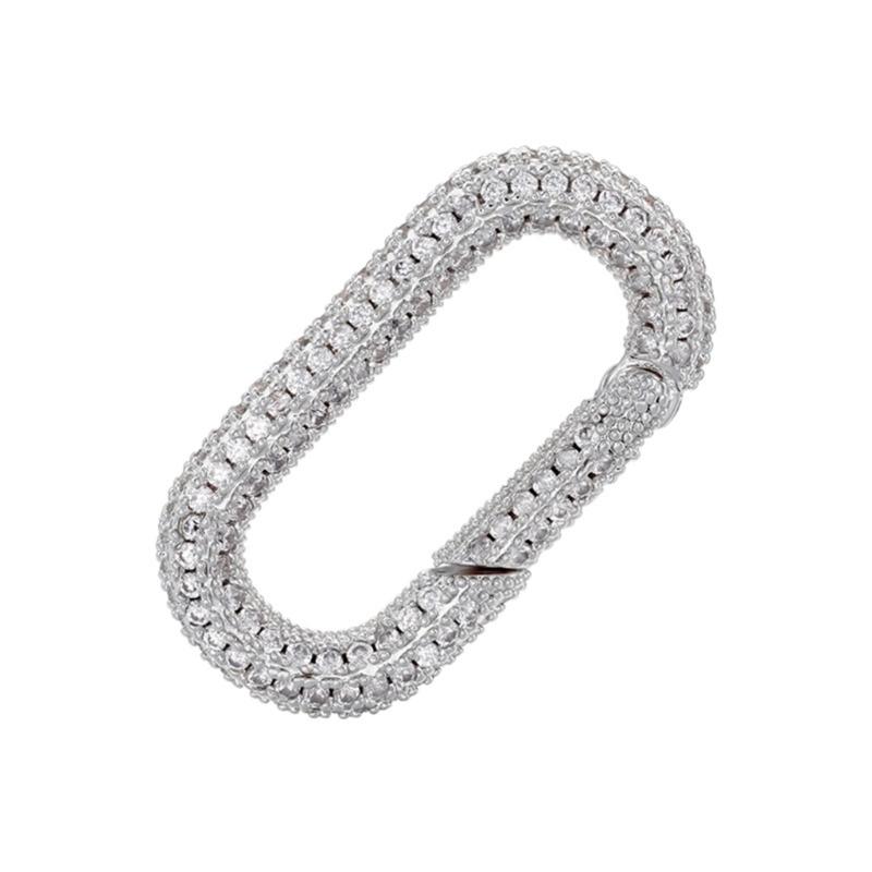 Cubic Zirconia Clasp Hook for Handmade Necklace Jewelry Making Supplies Gold/Silver Plated Brass Geometric Connector